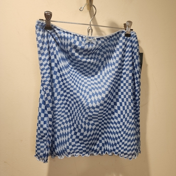Wild and fable blue mesh mini skirt size M NWT - Picture 2 of 12